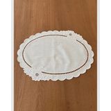 Marys Concept Gül Nakışlı Oval Servis Örtüsü - 35 x 50 - Krem