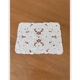 Marys Concept Zarif Nakışlı Tepsi Örtüsü Dikdörtgen - 32 x 23 cm - Kırık Beyaz