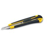 MAS 2740 Profesyonel Maket Bıçağı, Metal Ağızlı, Kauçuk Kaplı, 9mm Genişlik, Otomatik Kilit Sistemli, Siyah-Sarı