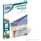 Mas A4 Boyut Laminasyon Kaplama Filmi 125 Micron 100lü Paket