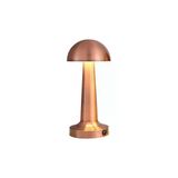 Mas Elektro Crystal Palace Masa Üstü Lamba - Ledli Masa Lambası - Şarjlı Mantar Gece Lambası Led Abajur - Bronz Renk - 25Cm