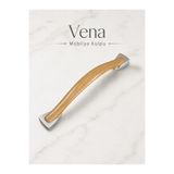 Mas Kulp Vena 96mm Ahşap Görünümlü Plastik Modern Mobilya Kulpu (Vida Dahil)