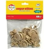 Mas Mileo 1844 Ahşap Düğme 1.2-2.5Mm Karma 60'Lı Naturel