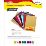 Mas Mileo Fon Kartonu Metalik 250GR 50X70 25’li Paket Gümüş Hamurdan Boyalı 1710 - Renkli