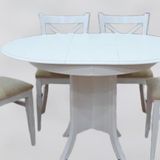 Masa 12896 Kutu Baba Ayak Model Tk Kayın Çapraz Sandalye Açılı Masa Parlak Beyaz