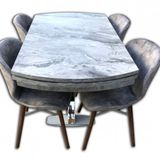Masa 13713 X Çapraz Metal Nikelaj Ayak Mdf Açıl Tabla Dökme Sünger Lily Sandalye
