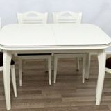 Masa 17754 Muz Merdiven Sandalye Klasik Model Tk Parlak Lake Beyaz Kayın Muz Ayak