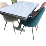 Masa 18112 Gonca Sandalye Model Metal Ayak Dökme Sünger Glosspan Tabla El Yapım