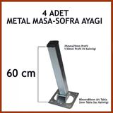 Masa Ayağı 4Lü Katlanır Krom Paslanmaz Yer Sofrası Ayağı 60 Cm