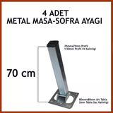 Masa Ayağı 4Lü Katlanır Krom Paslanmaz Yer Sofrası Ayağı 70 Cm