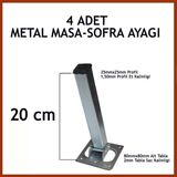 Masa Ayağı 4Lü Katlanır Metal Yer Sofrası Ayağı 20 Cm