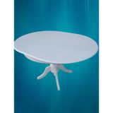 Masa Baba 17365 Ihlamur Ayak Açılır Klasik120 Ahşap Mdf Parlak Beyaz Lake El Yapı