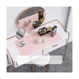 Masa Desk Mat 60X30 cm Çift Taraflı Deri Mouse Pad Kaymaz Suya Dayanıklı Rulo Yapılabilir Kompakt Masa Koruyucu Ofis Laptop ve Makyaj Masası Için 2mm Pembe - Option-1 - 001-Renkli
