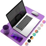 Masa Desk Mat 60X30 cm Çift Taraflı Deri Mouse Pad Kaymaz Suya Dayanıklı Rulo Yapılabilir Kompakt Masa Koruyucu Ofis Laptop ve Makyaj Masası Için 2mm Pembe