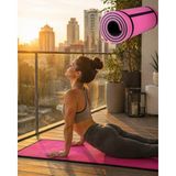 Masa Dostu 10 mm Egzersiz Matı Pilates Yoga Aerobik Için Kaymaz Yüzey Kolay Temizlenebilir Tdms-07 - Renkli