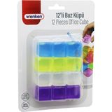 Masa Dostu 12'li Buz Küpü Seti - Su Dolu - Renkli Plastik - Çok Renkli