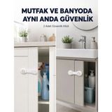 Masa Dostu 2'li Dolap ve Çekmece Güvenlik Kilidi Seti Tdms-07 - 1