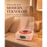 Masa Dostu Bluetooth Hoparlörlü Gece Lambası Dijital Saatli Şeffaf Su Dalgası Işıklı Dekoratif Tdms-07 - 1