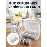 Masa Dostu Çevre Dostu Metal Buz Küpü ve Kullanışlı Klips Seti Yeni Nesil Tdms-07 - Renkli