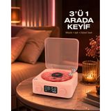 Masa Dostu Gece Lambası Stereo Bluetooth Hoparlör Dijital Saat Su Dalgası Efektli 3-Ü-1 Cihaz Tdms-07