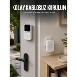 Masa Dostu Hd Kameralı Beyaz Görüntülü Kapı Zili Çift Yönlü Sesli Wi-Fi Akıllı Kapı Zili Tdms-07 - 1