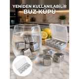 Masa Dostu Hızlı Soğutma Özellikli Paslanmaz Metal Buz Küpü Takımı Yeni Nesil Tdms-07 - Renkli