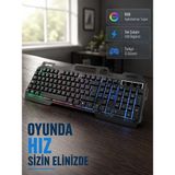 Masa Dostu Profesyonel Oyuncu Klavye Mouse Seti – Rgb Işıklı, Türkçe Q, Dpı Ayarlı, Dayanıklı Gövde - 1 - Renkli