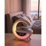 Masa Dostu Rgb Gece Lambalı Kablosuz Şarj Cihazlı Bluetooth Hoparlör Dijital Saat Tdms-07 - 1