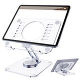 Masa için Tablet Standı, Sabit Tablet Tutucu, 360 Dönen Tabanlı Akrilik iPad Standı, Çok Açılı Ayarlanabilir ve Katlanabilir Evrensel 4-13.3 İnç Tablet, Telefon, Kindle Desteği