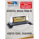 Masa Isimliği Kristal Masaüstü Isimlik Ofis Makam - 1 - Altın