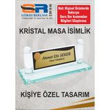 Masa Isimliği Kristal Masaüstü Isimlik Ofis Makam - Altın