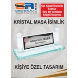 Masa Isimliği Kristal Masaüstü Isimlik Ofis Makam - Gümüş