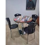 Masa Laminant 90688 Model Krom Tek Ayak Ad Plastik Sandalye Tabla Çizlmez Yanmaz