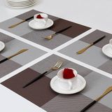 Masa Örtüsü 4'lü Set Amerikan Servis Sunum Altlığı Yıkanabilir Yanmaz 45 x 30 cm Tabak Sunum Altlığı - Kahverengi