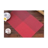 Masa Örtüsü 4'lü Set Amerikan Servis Sunum Altlığı Yıkanabilir Yanmaz 45 x 30 cm Tabak Sunum Altlığı - Kırmızı