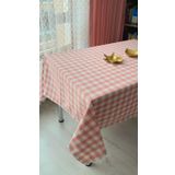 Masa Örtüsü Etuval keten 150 x 180 cm (Pembe Kareli)