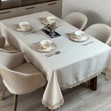 Masa Örtüsü, Leke Tutmayan Yemek Masası Örtüsü, Gardenya Kumaş Masa Örtüsü,bej - 150 x 150 cm