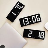 Masa Saati Derece Alarm Takvim Pil(Dahil Değildir)+Şarjlı LED Işıklı Dijital Siyah - Çok Renkli