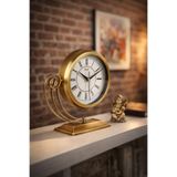 Masa Saati Metal Gold - Sessiz Akar Mekanizma Modern Ofis Salon Mutfak Saati Dekoratif -Ferro Gold