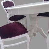 Masa Sandalye 90148 Tk Ihlamur Baba Ayak Model Parlak Beyaz Mdf Tabla 100 Açılır