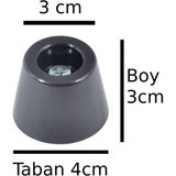 Masa Sandalye Koltuk Kanepe Kitaplık Ünite Ayak Yükseltici Plastik Konik Ayak Boy 3 Cm Çap 3-4 Cm