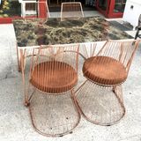 Masa St Tel Sandalye Tk Metal Celik Rose Bakir Japon Ayak Mdf Siyah Mermer Tabla