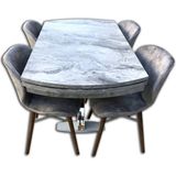 Masa ST X Çapraz Metal nikelaj Ayak MDF lam açıl tabla Dökme sünger lily sandalye - Gri