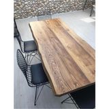 Masa Tasarım Dünyası Masa Tasarım Dünyası* Su Yolu Kenar Ahşap Masif Yemek Masası - Teak - 80 x 150