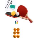 Masa Tenis Seti Pinpon Seti 2 Raket 3 Top File Takma Aparatları+ 6 Adet Pinpon Maç Topu - Çok Renkli