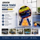 MASA TENİSİ FİLELİ PİNPON RAKET SETİ 2PCS RAKET - 3PCS TOP - 1PCS FİLE - AYAK (5680)