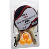 Masa Tenisi Fileli Pinpon Raket Seti 2pcs Raket - 3pcs Top - 1pcs File - Ayak - Ahşap