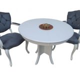 Masa Tk 18546 Model Kayın Aslan Ayk Kelebek Sandaly 2Ad Beyaz Açıl Tabla El Yapım