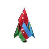 Masa Üstü Bağımsız Türk Devletleri Bayrakları 6'lı Krom Direk + 6 Bayrak