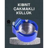 Masa Üstü Çakmaklı Küllük Paslanmaz Metal Gövde